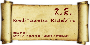 Kovácsovics Richárd névjegykártya